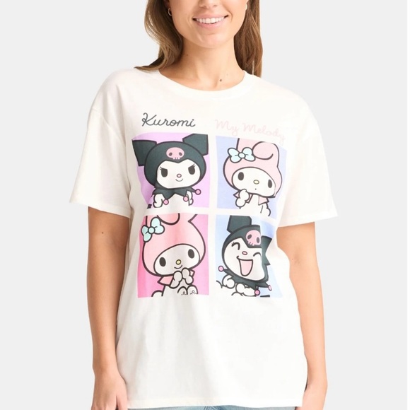 My Melody and Kuromi Women's Graphic Tee with Short Sleeves - Picture 2 of 6